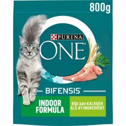 4xPurinaONEKattenvoerDroogIndoorKalkoen800gr
