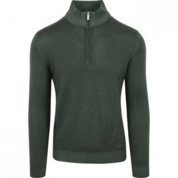 SweaterR2AmsterdamR2HalfZipTruiMerinoWolDonkergroen