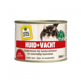 12xVitalstyleKattenvoerBlikHuidVacht200gr