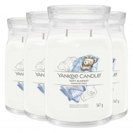 4xYankeeCandleGeurkaarsLargeJarSoftBlanket567gr