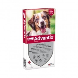 AdvantixSpotOn250AntiVlooienenTekenDruppelsHond10-25kg4pipetten
