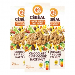 3xCralChocolateChipCookieHazelnoot130gr