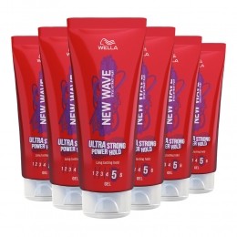 6xWellaNewWaveUltraStrongPowerHoldHaargel200ml