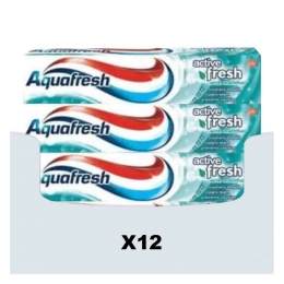 12xAquafreshTandpastaActiveFresh100ml