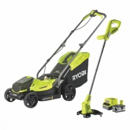 RyobiONERLM1833BLT1825M18VAccu33cmGrasmaaier25cmGrastrimmerKitincl1x40AhAccuLader