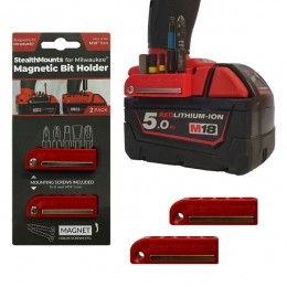 StealthMountsBH-MW18-RED-2MagnetischeBithouderVoorMachinesMilwaukeeM18-Rood-2-pack