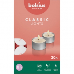 BolsiusTheelichtenWit8branduren30stuks