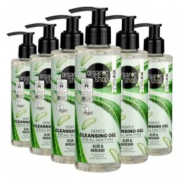 6xOrganicShopCleansingGelAvocadoandAloe200ml