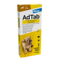 AdTabAntiVloenTeekKauwtablettenHond13-25kg3tabletten