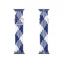 DuxDucis-SmartWatchBandjecompatibelmetAppleWatchSeries42mm44mm45mm-GevlochtenNylonStrapMixtureVersion-WitenBlauw