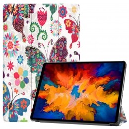 TabletHoesgeschiktvoorLenovoTabP11Pro115inch-Tri-FoldBookCase-CovermetAutoWakeFunctie-Vlinders