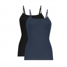 Limitededitionspaghettitopzwartenblauw2packmaatXL