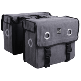 DubbelefietstasCanvasTas46LGrijs