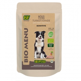 15xBFPetfoodBiofoodOrganicKalkoenMenu150gr