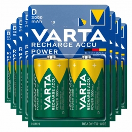 8xVartaRechargeAccuPowerOplaadbareBatterijenD3000mAh2stuks