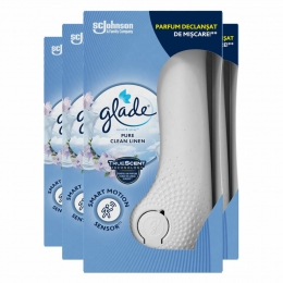4xGladeSenseSprayHouderPureCleanLinen18ml
