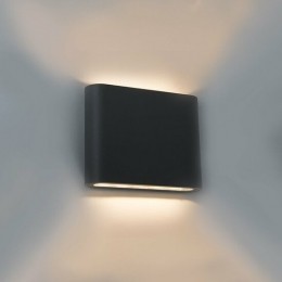 LEDWandlamp6WRechthoekigWarmWitZwart