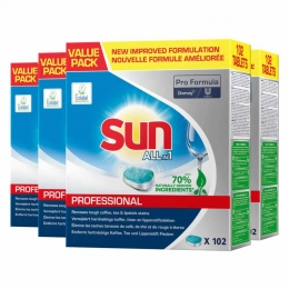 4xSunProfessionalVaatwastablettenAllin1ProFormula102stuks