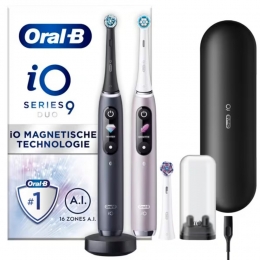 3xOral-BElektrischeTandenborsteliO9DuoZwartRoze2stuks