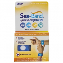 3xSeaBandPolsbandBijMisselijkheidKinderenBlauw1paar