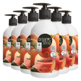 6xOrganicShopHandzeepRosePeach500ml