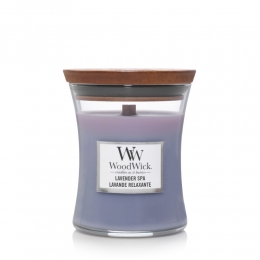 WoodWickGeurkaarsMediumLavenderSpa275gr