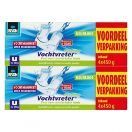 2xBisonVochtvreterAmbianceMagneetNeutraal4-Pack4x450gr