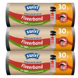 3xSwirlPedaalemmerzakkenXLmetFixeerband30liter10stuks
