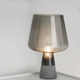 SmokeGlazenTafellampBetonE27Fitting25x38cmGrijsZwart