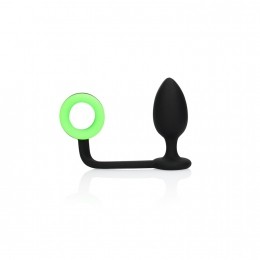 OuchGlowintheDarkButtPlugMetCockring10Cm