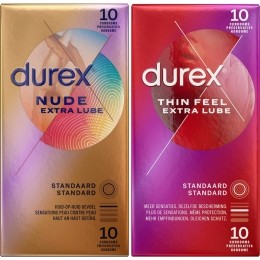 Durex-NudeExtraLubeCondooms10stuksThinFeelextraLube10stuks-Pakket