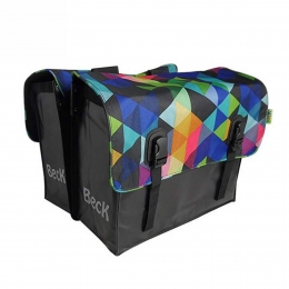 DubbeleFietstasClassicColoredTriangles