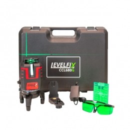LevelfixCCL680GKruislijnlaser360SetInKoffer-Groen-40m-360Horizontaal4VerticaalLijnen-IP54