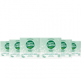 6xHappyEarthBabyKids100NatuurlijkWashBathBar50gr