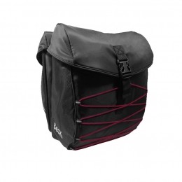 DubbelefietstasStarZwartRood36L