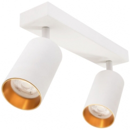 PlafondspotRond2-LichtsKantelbaarGU10FittingWitGoud