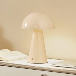 LindbyLEDoplaadbaretafellampNevijobeige20cmUSBdimmer