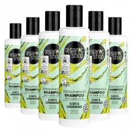 6xOrganicShopStrengtheningShampooAnti-HairLossAlgaeandLemongrass280ml