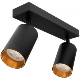 PlafondspotRond2-LichtsKantelbaarGU10FittingZwartGoud