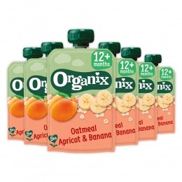 6xOrganixKnijpfruit12mHavermoutAbrikoosBanaan100gr