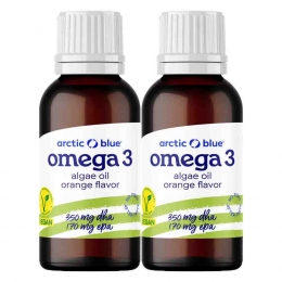2xArcticBlueOmega-3AlgenolieDHAEPASinaasappelsmaakkind30ml