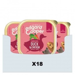 18xEdgardCooperKuipjeVersVleesPuppyHondenvoerEend-Kip300gr