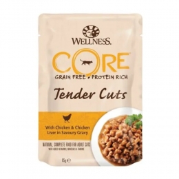 48xWellnessCoreKattenvoerTenderCutsKip-Kippenlever85gr