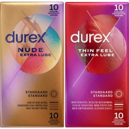 Durex-NudeExtraLubeCondooms10stuksThinFeelextraLube10stuks-Pakket