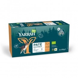 4xYarrahBioHondenvoerMultipackPatGraanvrijKipKalkoenRund6x150gr