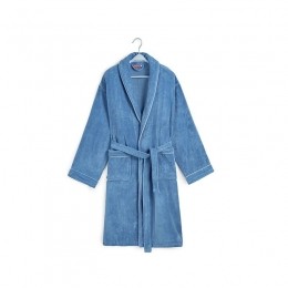 Luxebadjasveloursmetpiping-denimblauw