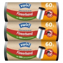 3xSwirlPedaalemmerzakkenmetFixeerband60liter10stuks