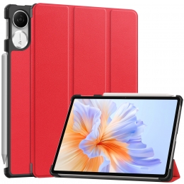 Hoozey-TablethoesgeschiktvoorHonorPadV9-115Inch-Tri-FoldBookCase-AutoWakeSleepfunctie-Rood