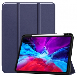 iPadHoesvoorAppleiPadPro2020HoesCover-11inch-Tri-FoldBookCase-ApplePencilHouder-DonkerBlauw