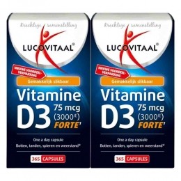 GratisVerzending2xLucovitaalVitamineD3D375mcg3000IEForte365capsules